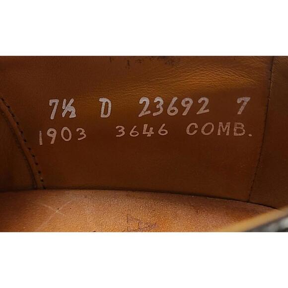 Allen Edmonds Chester Oxford Dress Shoes Mens Sz 7.5D Black Leather Wingtip GUC - Picture 11 of 12